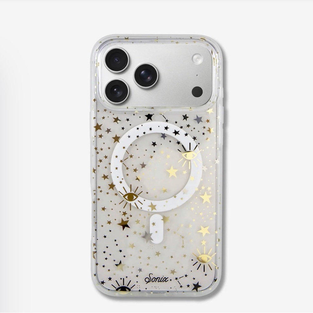 SOLD Sonix Cosmic iPhone 17 Pro MagSafe Case - Gold and White, Celestial theme